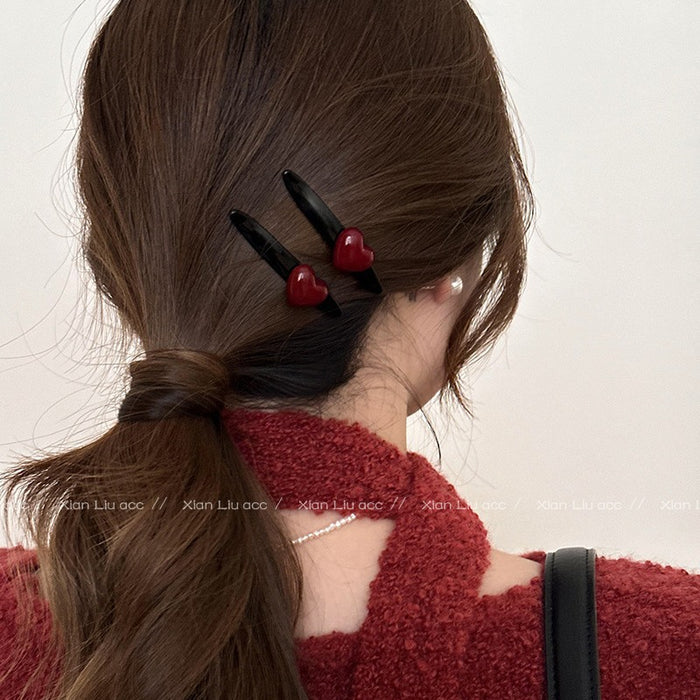 Wholesale Simple heart-shaped one character clip, side clip, forehead clip, hair accessory, hair accessory