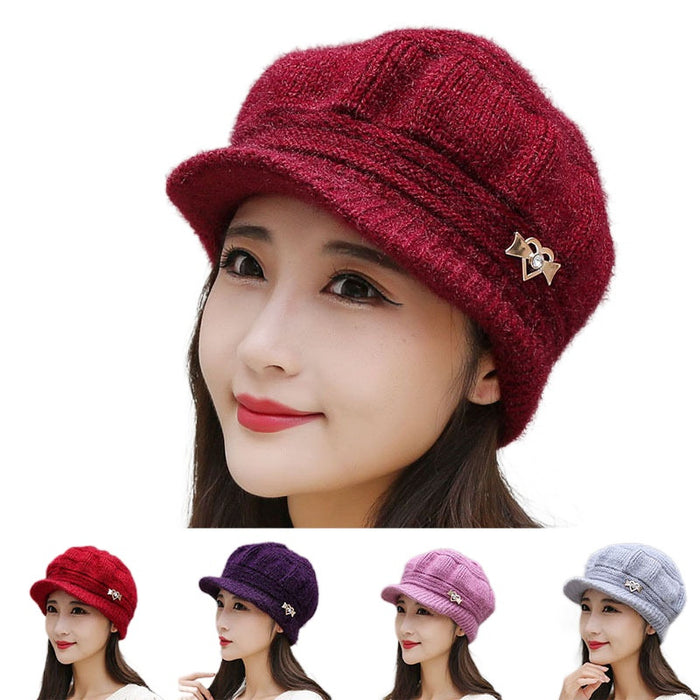 Wholesale Winter Hat Plush Thick Knitted Yarn Warm Beret Fashionhat JDC-FH-PX001