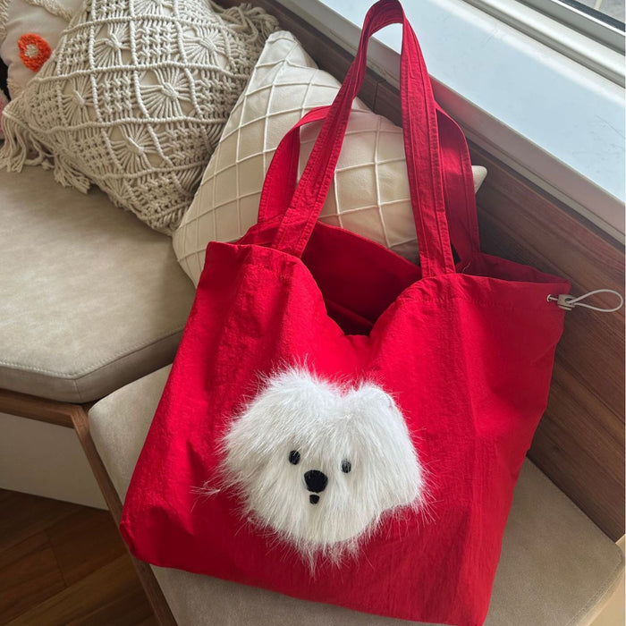 Wholesale Printed drawstring shoulder bag, large capacity handheld canvas, simple and fashionable