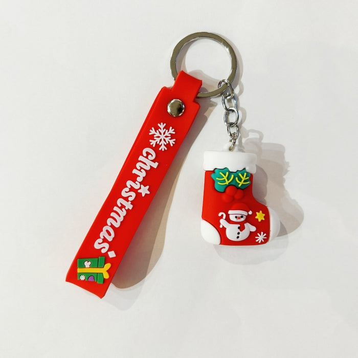 Wholesale PVC Christmas Snowman Cartoon Doll Keychain JDC-KC-WuYi083