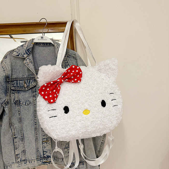 Wholesale Cartoon travel large capacity plush bag, women's tote bag, cute shoulders