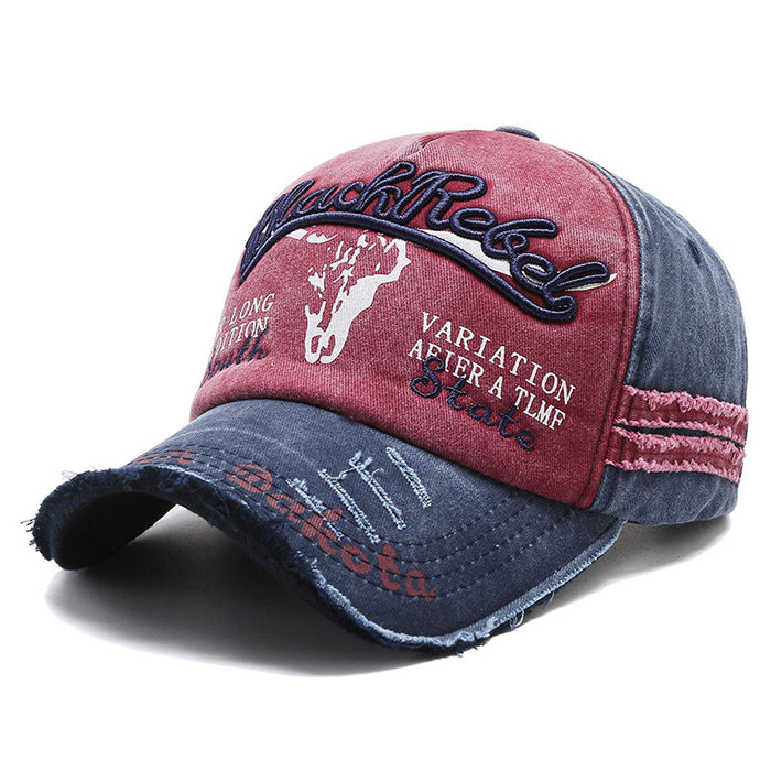 Wholesale Vintage Embroidered Letter Washed Distressed Baseball Cap