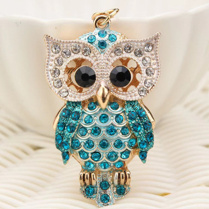 Wholesale Owl Keychain Pendant Gold Tone Zinc Alloy Trendy Bag Charm Gift