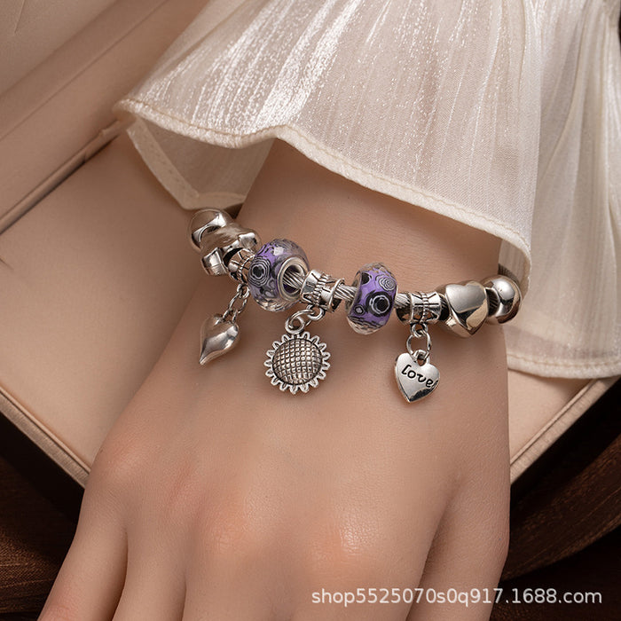 Wholesale Stainless Steel Bracelet Love Bear DIY Beaded Open Bracelet Multi-element sy Crystal Bracelet