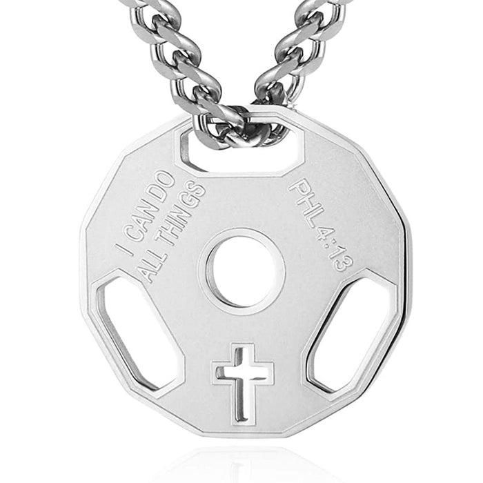 Wholesale Fitness Dumbbell Necklace Sports Necklace Stainless Steel Necklace