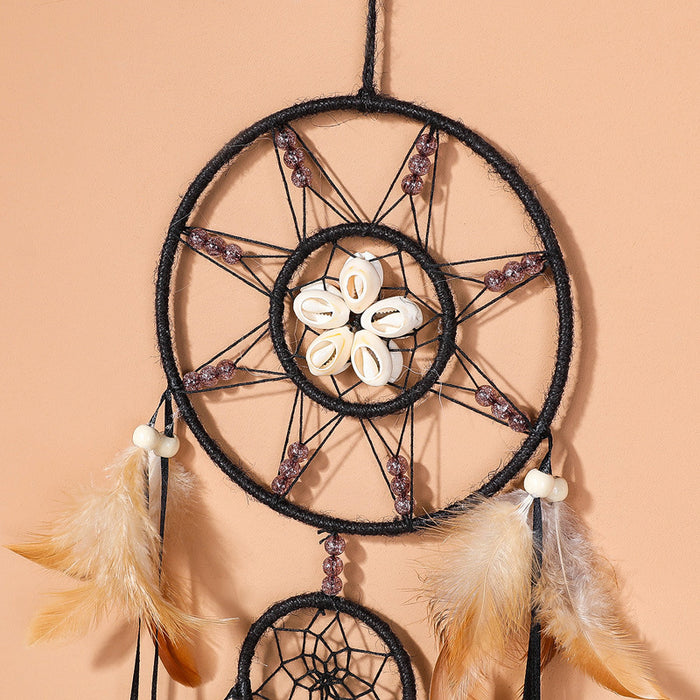 Wholesale Sun, Moon and Stars Indian Style Feather Wind Chime Dream Catcher JDC-DC-ZH029