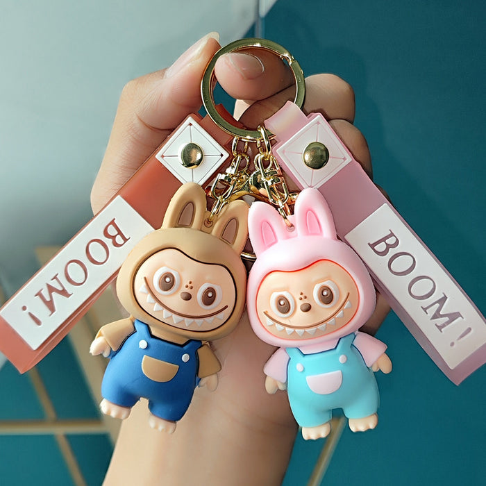 Wholesale   Silicone Keychain Cute Cartoon Doll Pendant Student Schoolbag Hanging Ornaments