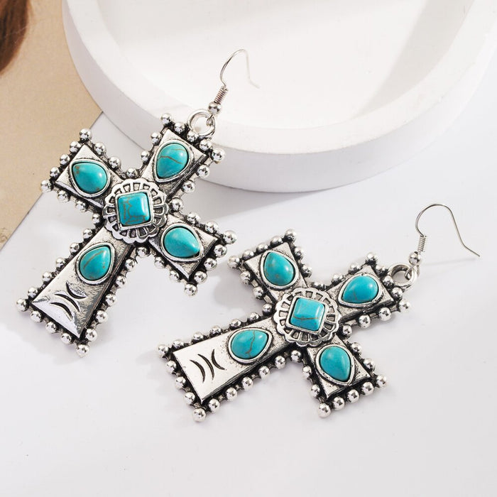 Wholesale Alloy Set Turquoise Creative Bohemian Earrings