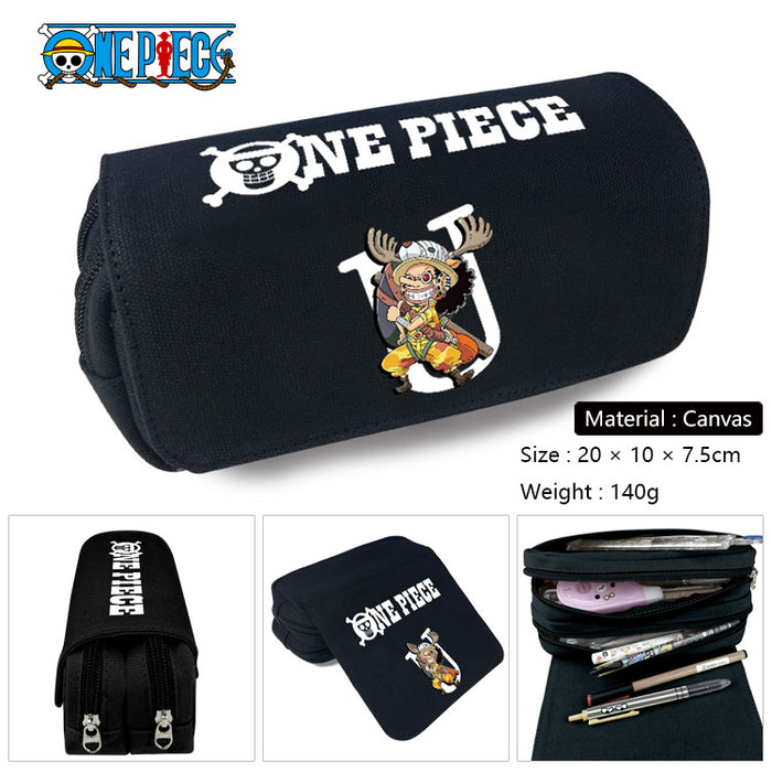 Wholesale Anime Canvas Pencil Case Multifunctional School Stationery Pouch For Students