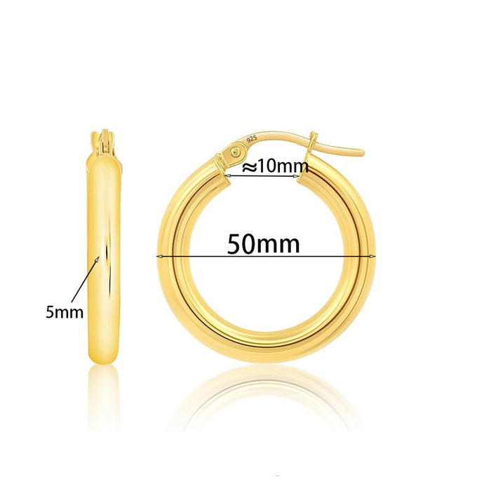 Wholesale Copper plated circle earrings with exaggerated personality, light luxury, simple earrings