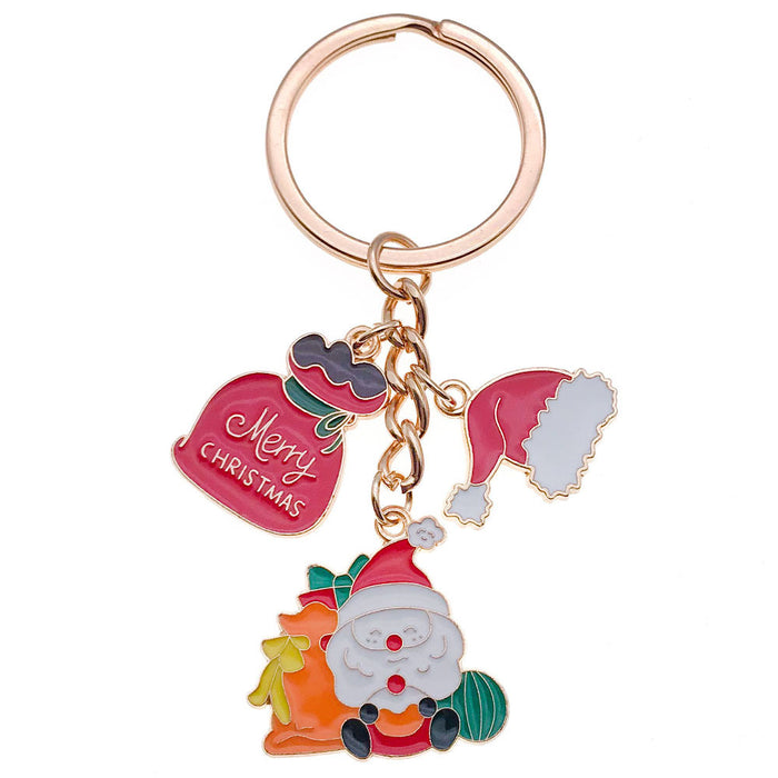 Wholesale Zinc Alloy Christmas Keychain with Snowman Elk Design Festive Gift Keyring