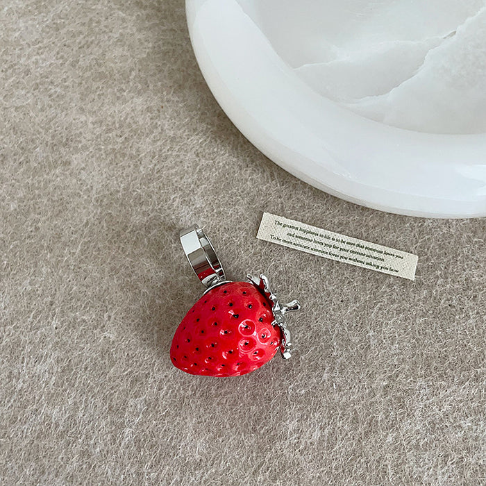 Wholesale Cute Red Realistic Strawberry long Necklace/Earrings
