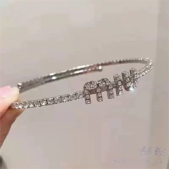 Wholesale Letter pendant necklace with rhinestones,  open-ended choker necklace