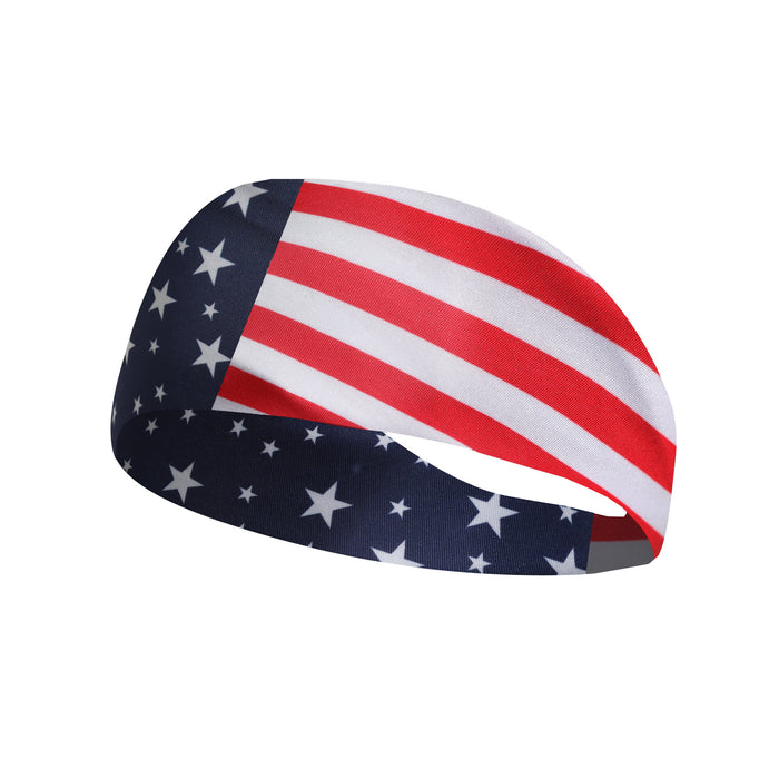 Wholesale American Flag Independence Day Stars Knotted Sweat Absorbent Sports Bundle Fabric Headband JDC-HD-YunQ002