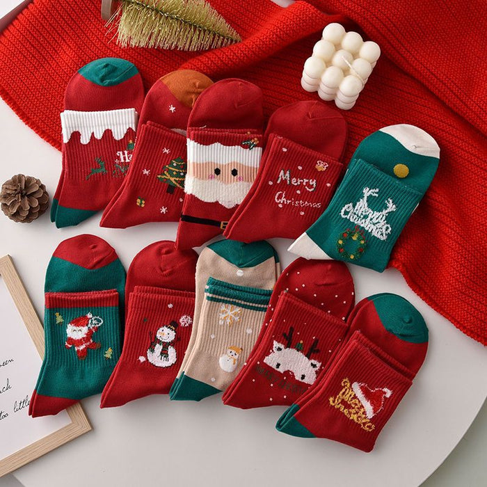 Wholesale Elk New Christmas Cotton Socks JDC-SK-ZhongY001