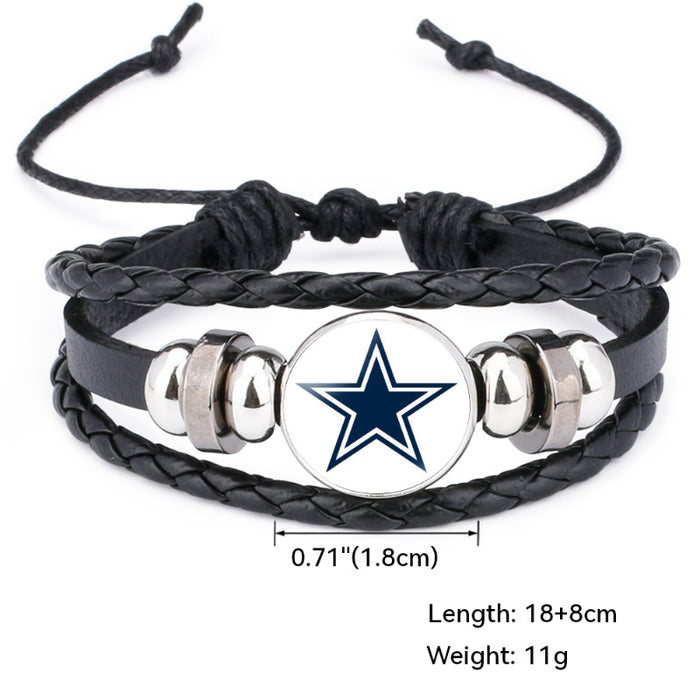 Wholesale Rugby Team Multi-layered Cowhide Bracelet JDC-BT-DM007