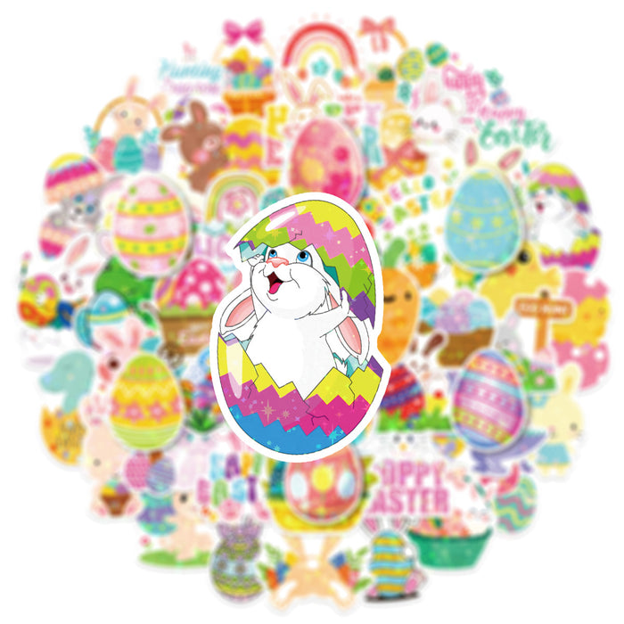 Wholesale 50 Laser Easter Bunny Waterproof Stickers