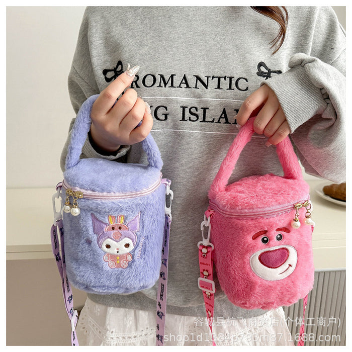 Wholesale Cute cylindrical plush shoulder bags that can be carried by hand