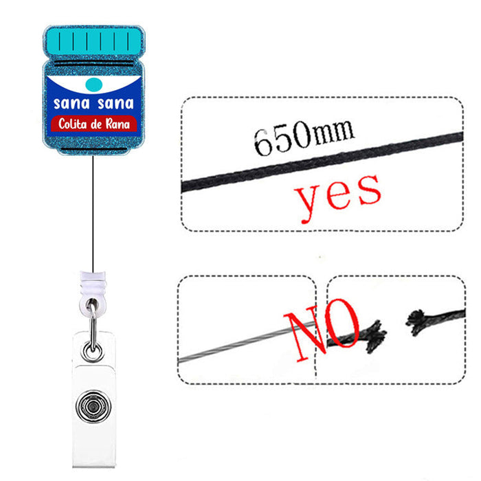 Wholesale Teacher Office Medical Medicine Bottle Badge Scroll Retractable Keychain JDC-KC-QiDing016