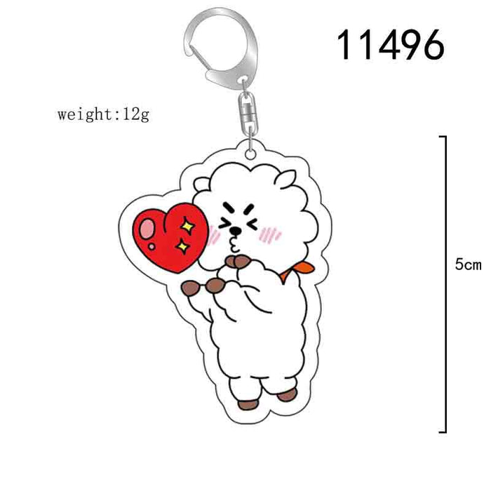 Wholesale Transparent Acrylic Cartoon Kpop Keychain JDC-KC-XinF003