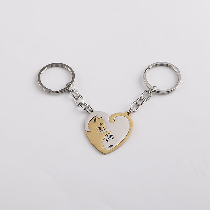 Wholesale stainless steel heart-shaped keychain