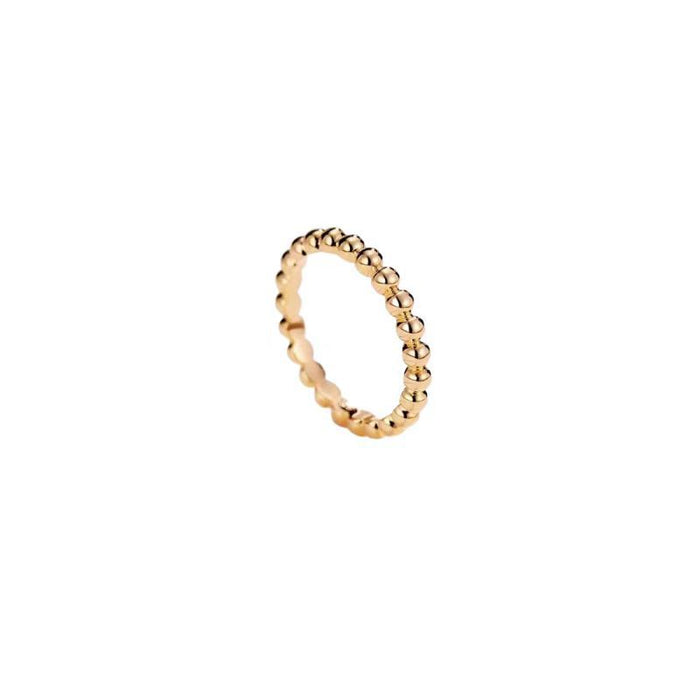 Wholesale Round bead ring, women's light luxury diamond, simple and non fading, solid circle bead ring, layered and worn