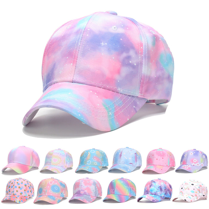 Wholesale Children' s colorful tie-dye baseball cap outdoor sun hat