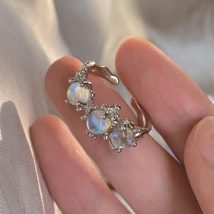 Wholesale Moonstone Heart Adjustable Ring for Women