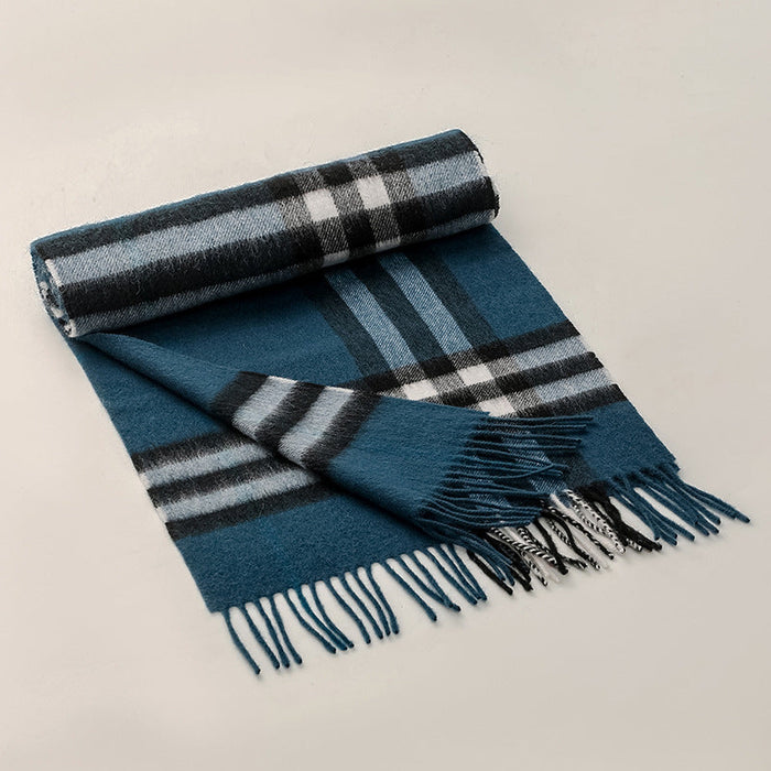 Wholesale Scarf Wool Warm Winter Plaid Tassel Shawl (F) JDC-SF-HZC001