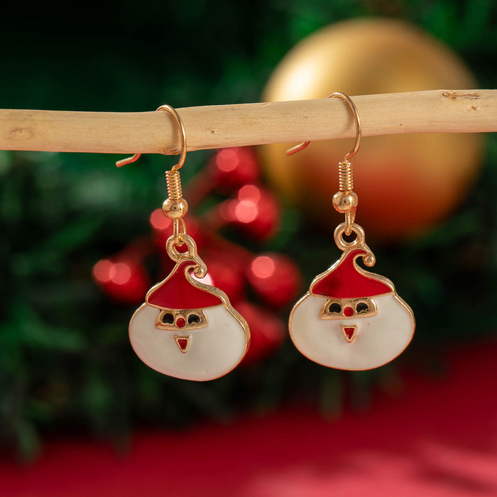 Wholesale Alloy Christmas Earrings with Elk and Snowflake Design for Holiday Party and Gift