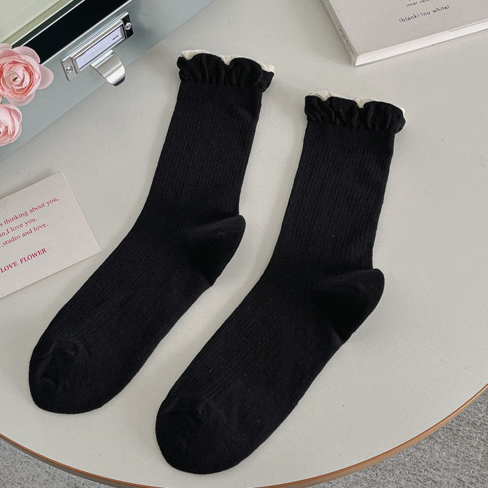 Wholesale Socks, children's thin bow, mid tube socks, versatile lace pile socks, cotton socks