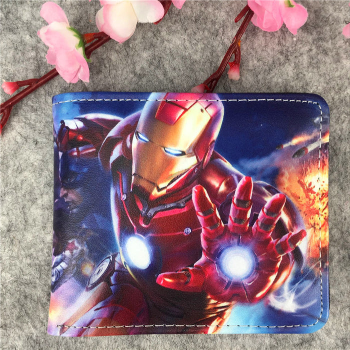 Wholesale Fashion Retro Superhero Bifold Wallet PU Leather Card Holder For Men Women