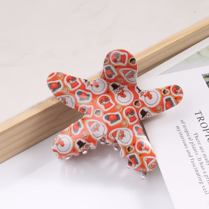Wholesale Starfish hairpin  gripper Christmas crutch elk snowman shark clip