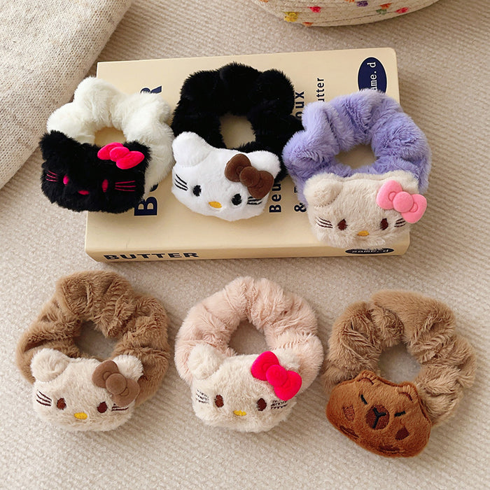 Wholesale Plush Large Bow Cat Preppy Hair Accessories
