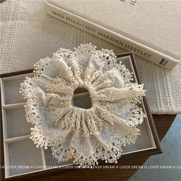 Wholesale New lace lace fabric large headband with high ponytail and versatile hair accessories