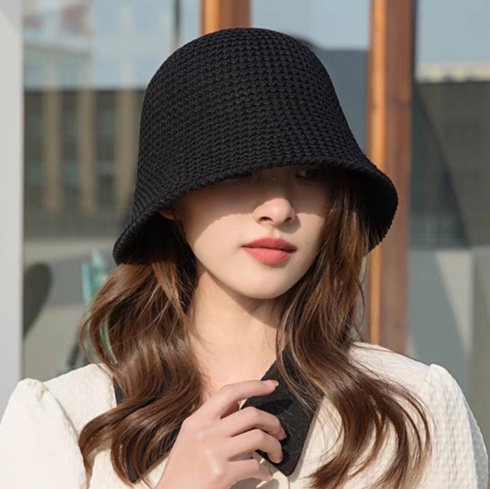 Wholesale bucket hat women's sun-proof hollow thin breathable sun hat bucket basin hat