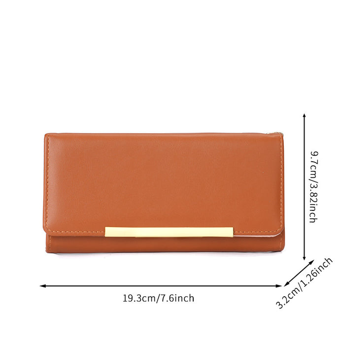 Wholesale Chic PU Long Wallet Black Solid Urban Simplicity Sequins Detail for Women