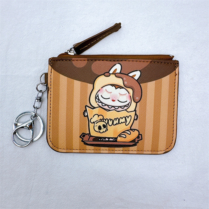 Wholesale 3pcs Cartoon forest elf card holder coin purse integrated with keychain pendant small elf card holder coin purse loose wallet