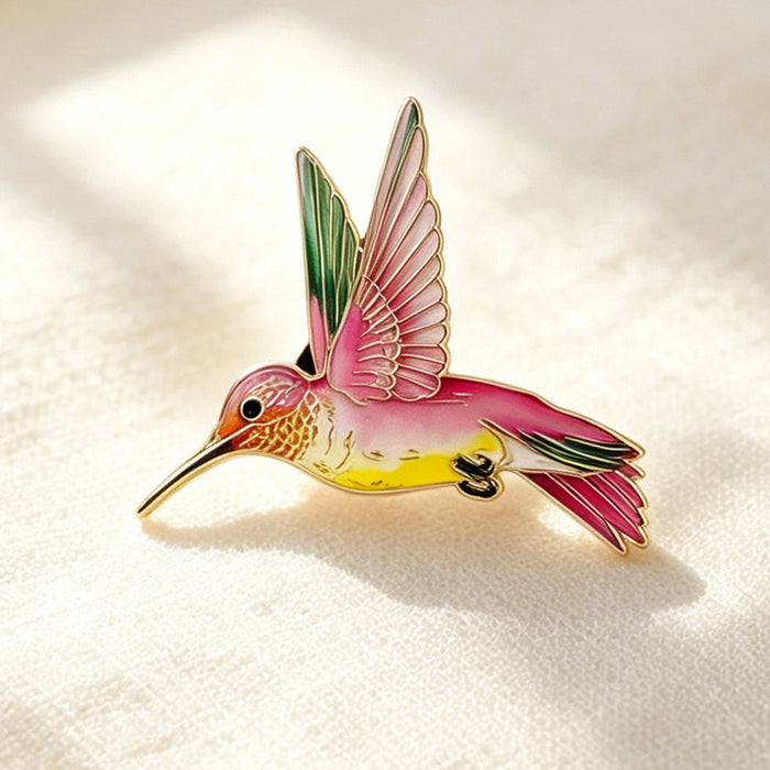 Wholesale Hummingbird Enamel Brooch Alloy Metal Retro Bird Pin For Suit Coat Fashion Accessory