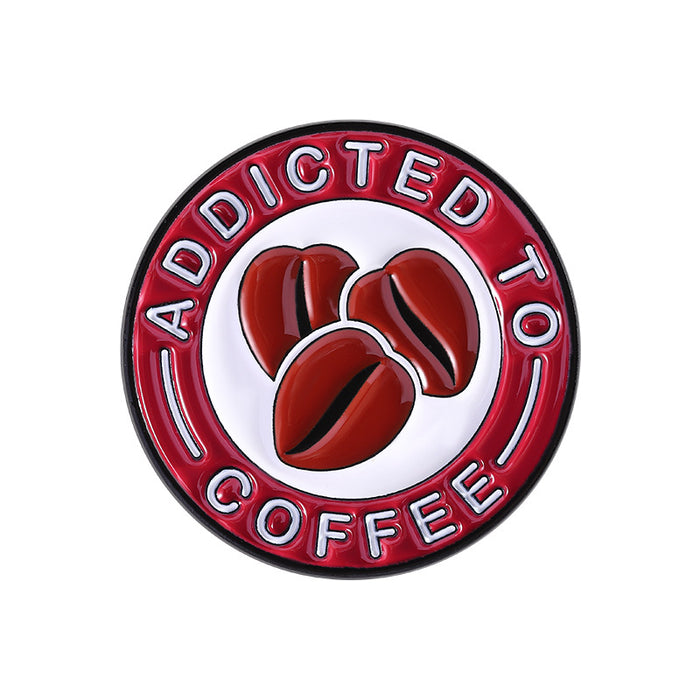 Wholesale Cartoon Coffee Cup Shape Brooch Pin Set Zinc Alloy Decorative Accent