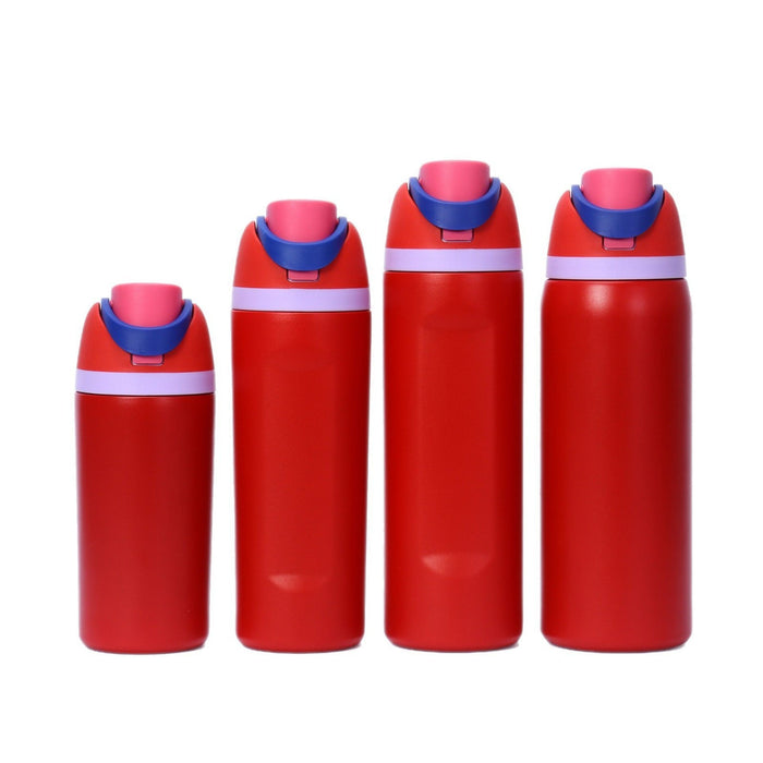 Wholesale Cartoon fruit cup stainless steel thermos cup large capacity portable double drinking cup outdoor sports kettle