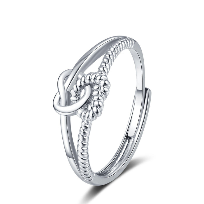 Wholesale double love twist ring female open Index ring