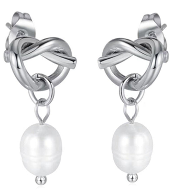 Wholesale  Pearl Earrings Stainless Steel 18K Electroplated Ear Ring Ear Buckle