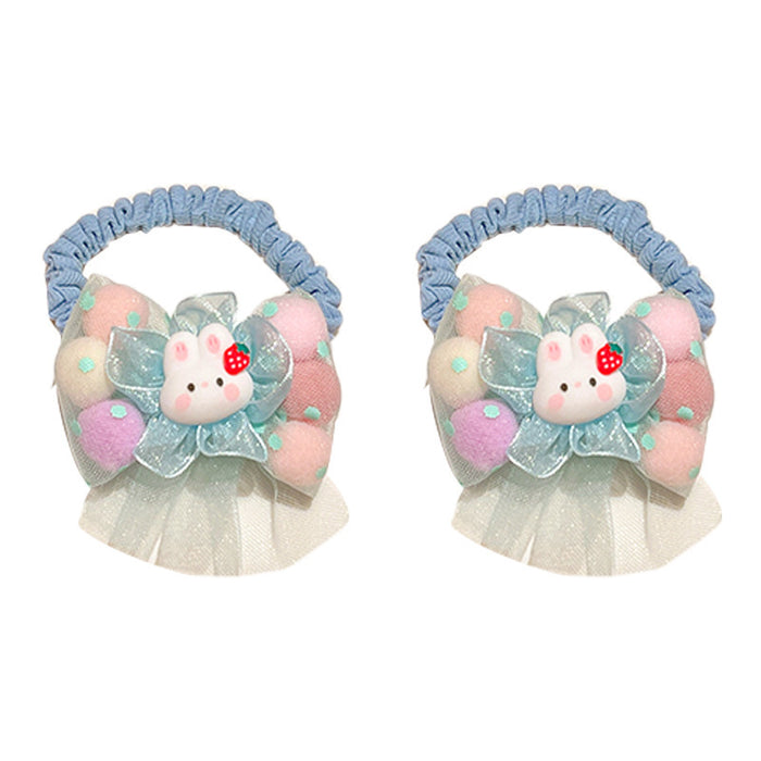 Wholesale Cartoon Flower Hair Ties for Girls Cloth Elastic Ponytail Holders Everyday Styling Accessory