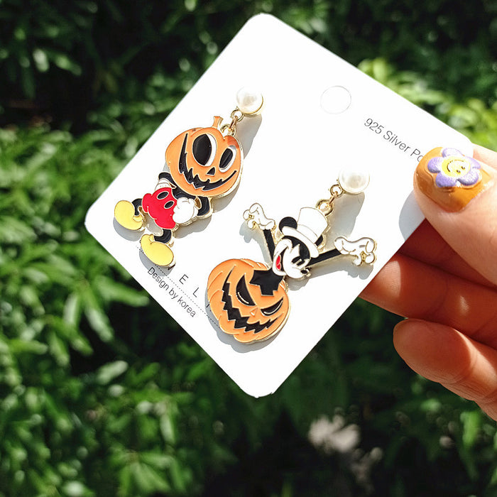 Wholesale Halloween Alloy Pumpkin Earrings JDC-ES-Xingj030