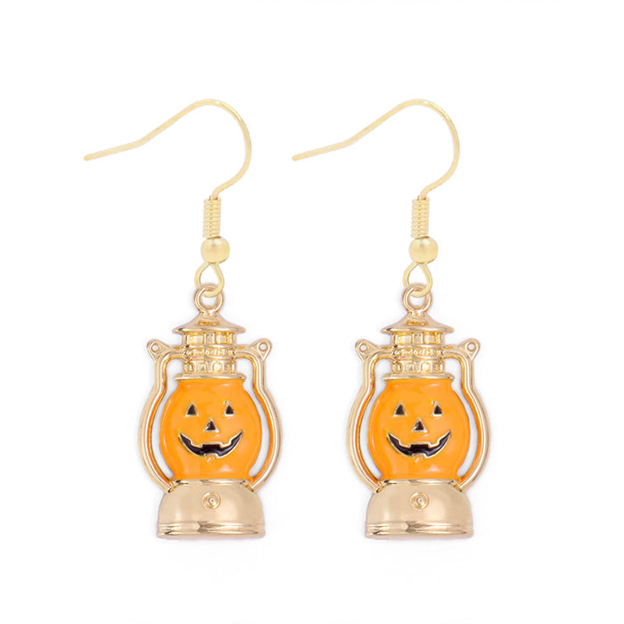 Wholesale Halloween Series Skull Pumpkin Zinc Alloy Earrings JDC-ES-BinL008