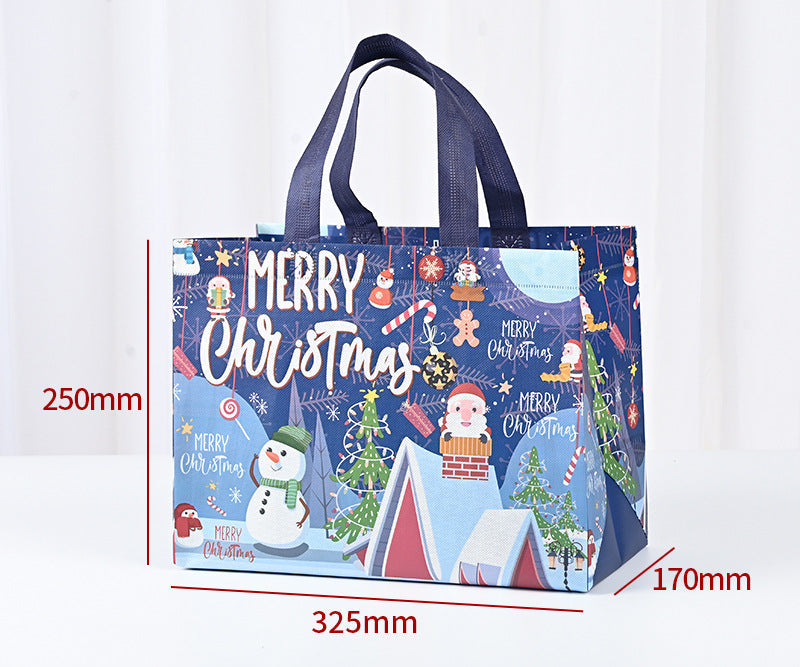 Wholesale Christmas Handheld Gift Bag Customized Cartoon Santa Claus Elk Snowflake Non Woven Bag JDC-GB-XJ002