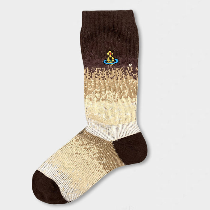 Wholesale Embroidered women's socks solid color double needle tube versatile stacking socks