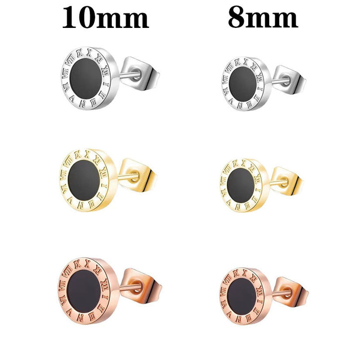 Wholesale Earstuds made of titanium steel that do not fade, simple and versatile accessories with a retro and high-end feel