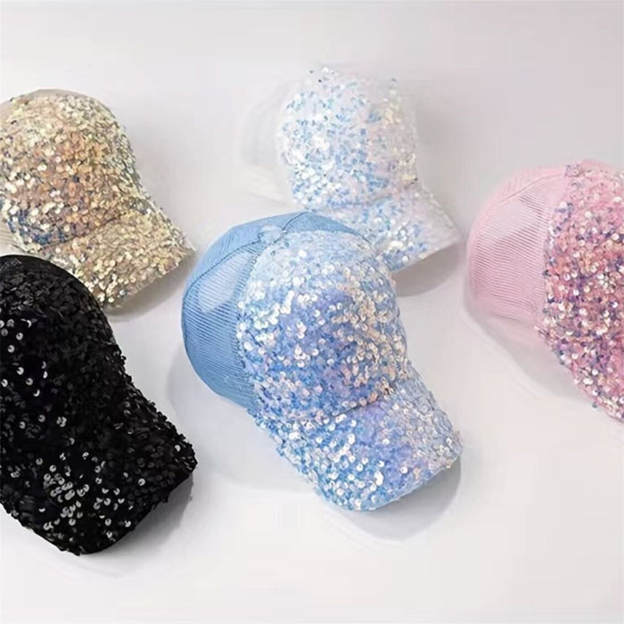 Wholesale Polyester Breathable Small Sequin Baseball Net Cap JDC-FH-XuanWei002